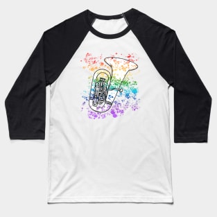 Tuba Rainbow Colours Tubaist Brass Musician Baseball T-Shirt